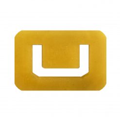 etiqueta rectangular hecha con micro-inyección