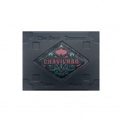 Etiqueta machi-hembrado con relieve