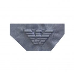 etiquetas de piel con relieve machi-hembrado