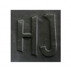 etiquetas de piel con relieve machi-hembrado