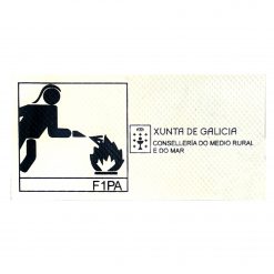Etiqueta rectangular serigrafiada riesgos laborales